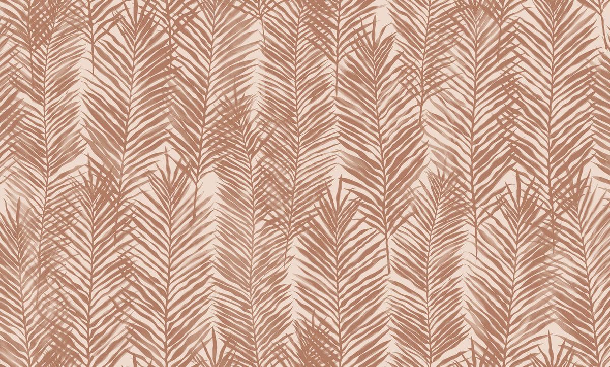 Tapet Personalizat Leaf cu frunze de palmier in nuante pamantii - REED BED