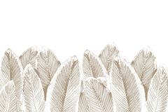 Tapet Personalizat Leaf cu frunze de bananier in nuante bej sepia - BEIGE CALADIUM