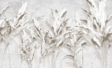 Tapet Personalizat Leaf cu bananieri in nuante de gri - BEIGE LEAF COLLAGE