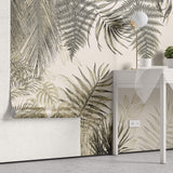 Tapet Personalizat Leaf cu plante tropicale in nuante de bej - OUTLINED LEAVES