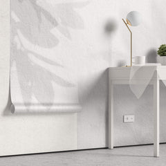 Tapet Personalizat Leaf cu umbre de frunze pe un perete alb texturat - STUCCO SHADOWS