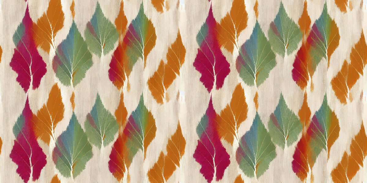 Linen Boho Leaves Personalised Wallpaper