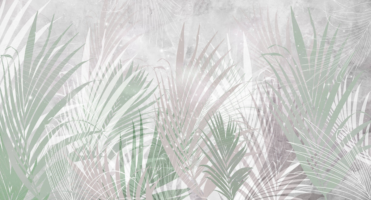 Tapet Personalizat Leaf cu frunze de palmier stralucitoare - SPARKLY LEAVES