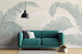 Tapet Personalizat Leaf cu frunze de palmier verzi intr-un fundal crem - CALIFORNIA TORRID