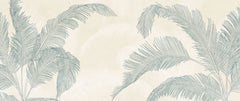 Tapet Personalizat Leaf cu frunze de palmier verzi intr-un fundal crem - CALIFORNIA TORRID