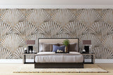Tapet Personalizat Leaf cu frunze evantai cu textura abstracta - LIQUID SHELL LEAF