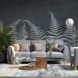 Tapet Personalizat Leaf cu frunze de feriga pe un fundal de stucco - STUCCO FERN
