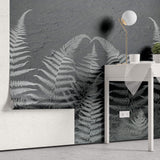 Tapet Personalizat Leaf cu frunze de feriga pe un fundal de stucco - STUCCO FERN