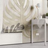 Tapet Personalizat Leaf cu frunze de monstera in nuante aurii - MIXED TEXTURE MONSTERA