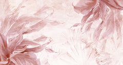 Tapet Personalizat Leaf cu frunze in nuante de roz - PLASTER PINK LEAF