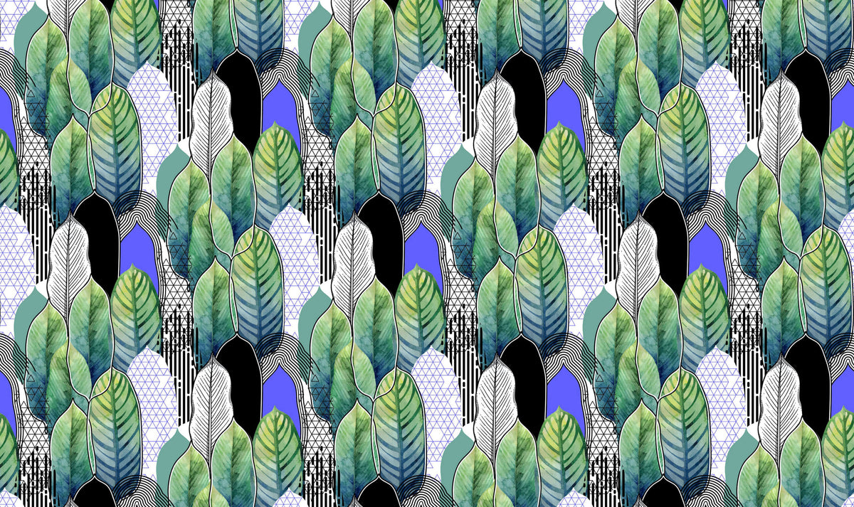 Artistic Leaves Personalised Wallpaper