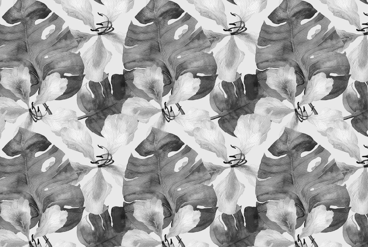 B&w Tropical Personalised Wallpaper