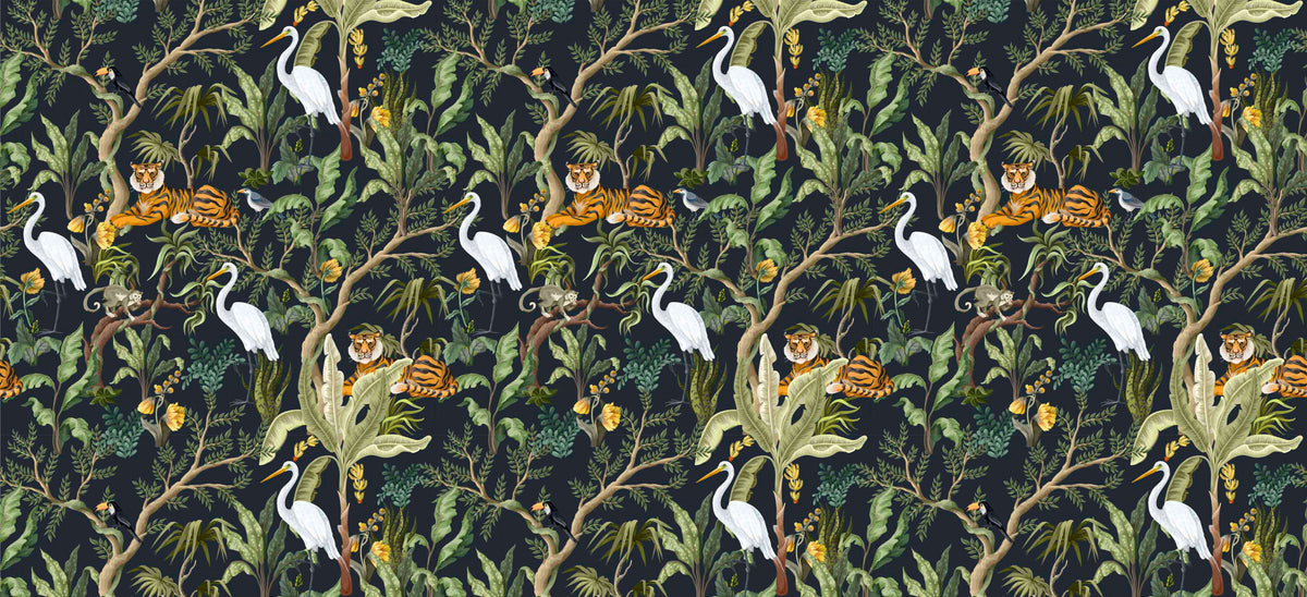 Dark Jungle Personalised Wallpaper
