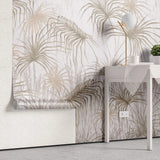 Tapet tropical personalizat cu frunze de palmier bermuda in nuante kaki pe fundal texturat sabal bemudana