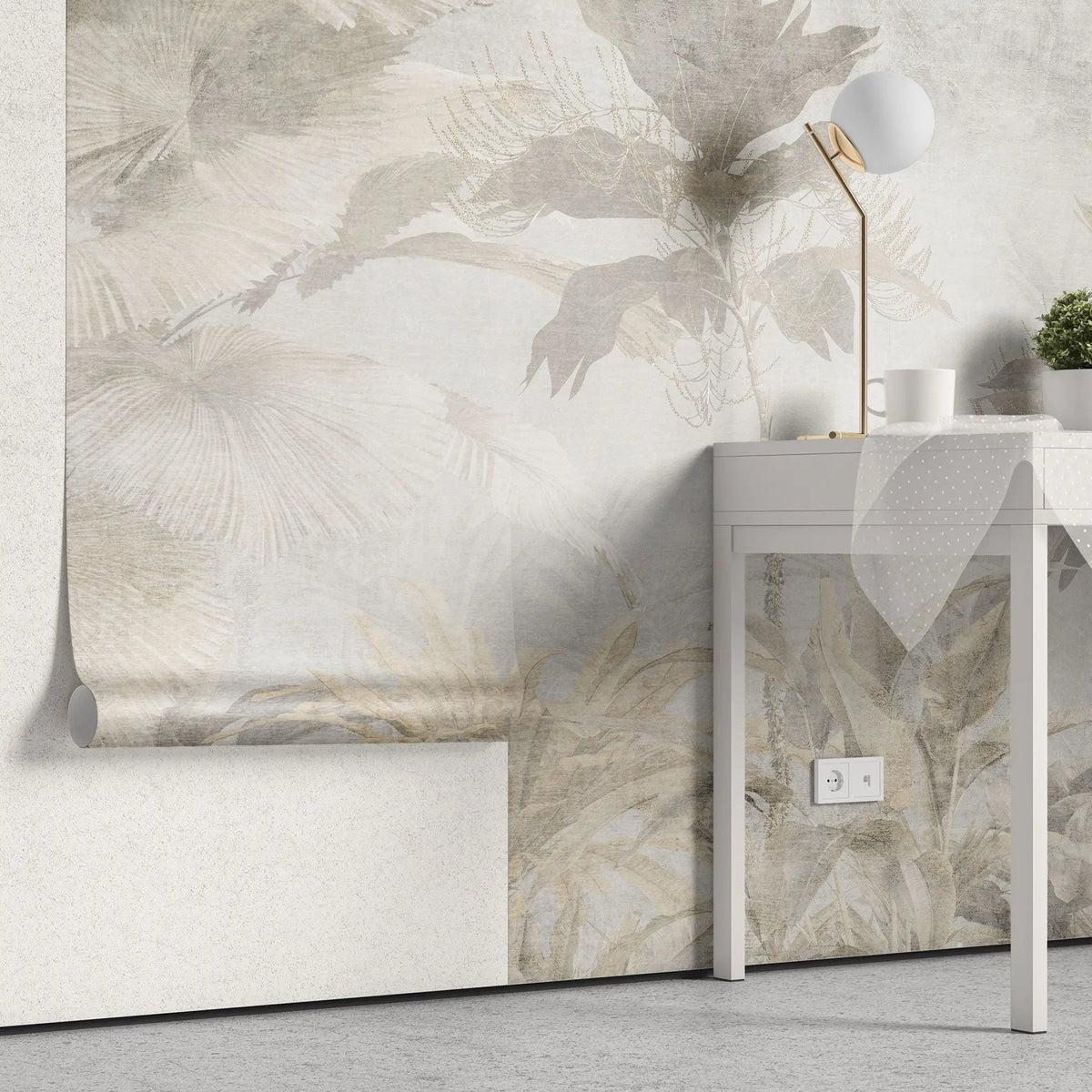 Fototapet personalizat tropical cu jungla tropicala in stil vintage vintage jungle