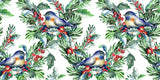 Tapet personalizat Tropical cu pasari si fructe - BIRDS AND BERRIES