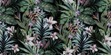 Tapet personalizat Tropical cu plante tropicale si flori de hibiscus - DARK PINKY TROPICAL