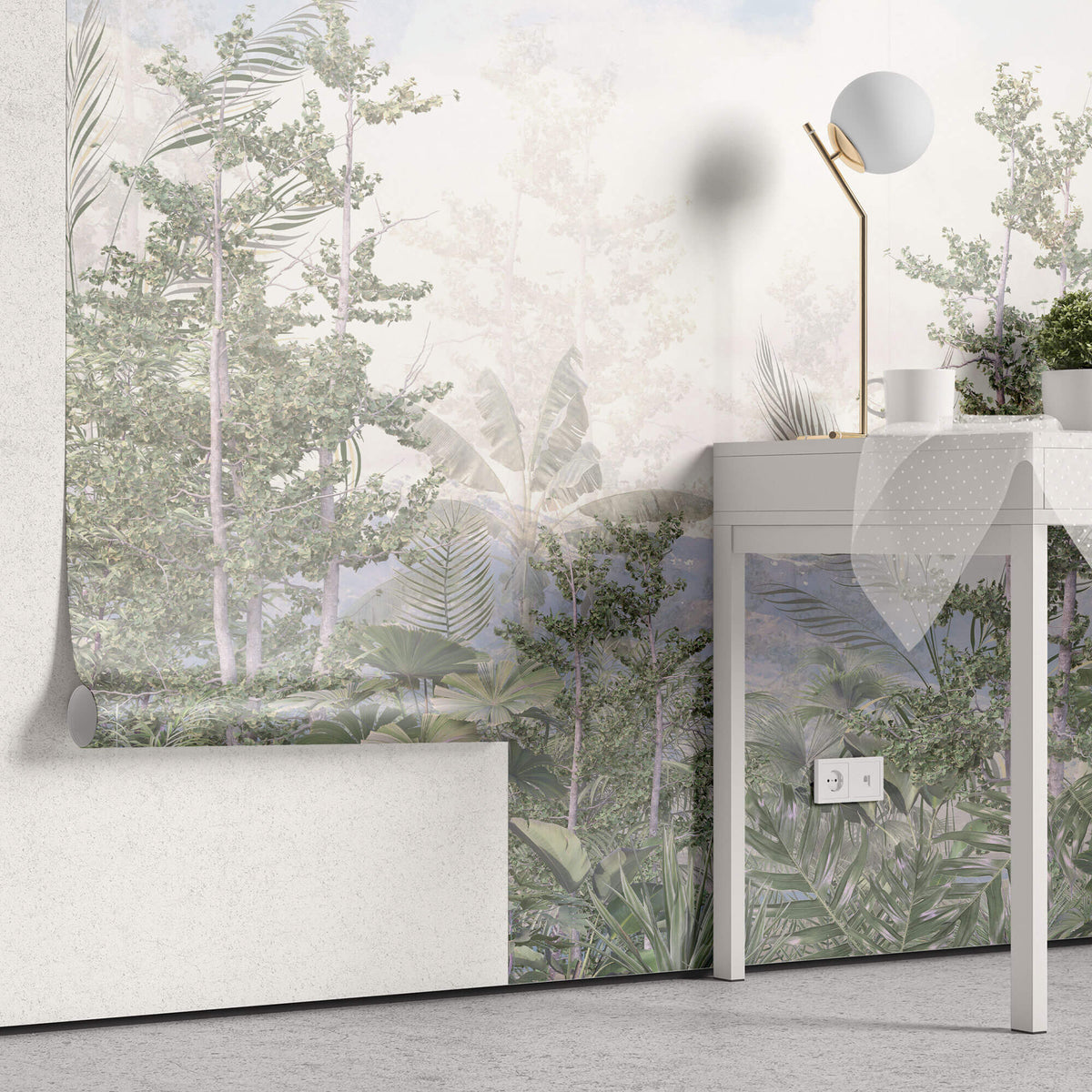 Tapet personalizat Tropical cu peisaj exotic natural - TROPICAL MOUNTAIN VIEW