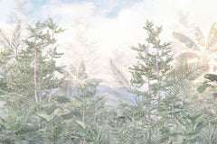 Tapet personalizat Tropical cu peisaj exotic natural - TROPICAL MOUNTAIN VIEW