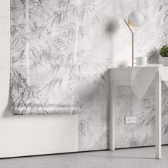 Tapet personalizat Tropical cu bambus gri - GREYSCALE BAMBOO
