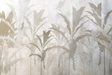 Tapet personalizat Tropical cu frunze de bananier bej - CONCRETE ABSTRACT JUNGLE