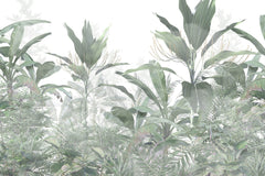 Tapet personalizat Tropical cu plante verzi si cer innorat - GREEN HUMID JUNGLE