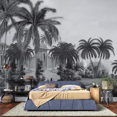 Tapet personalizat Tropical cu peisaj tropical al unui castel la malul marii - DAYDREAM FORTRESS