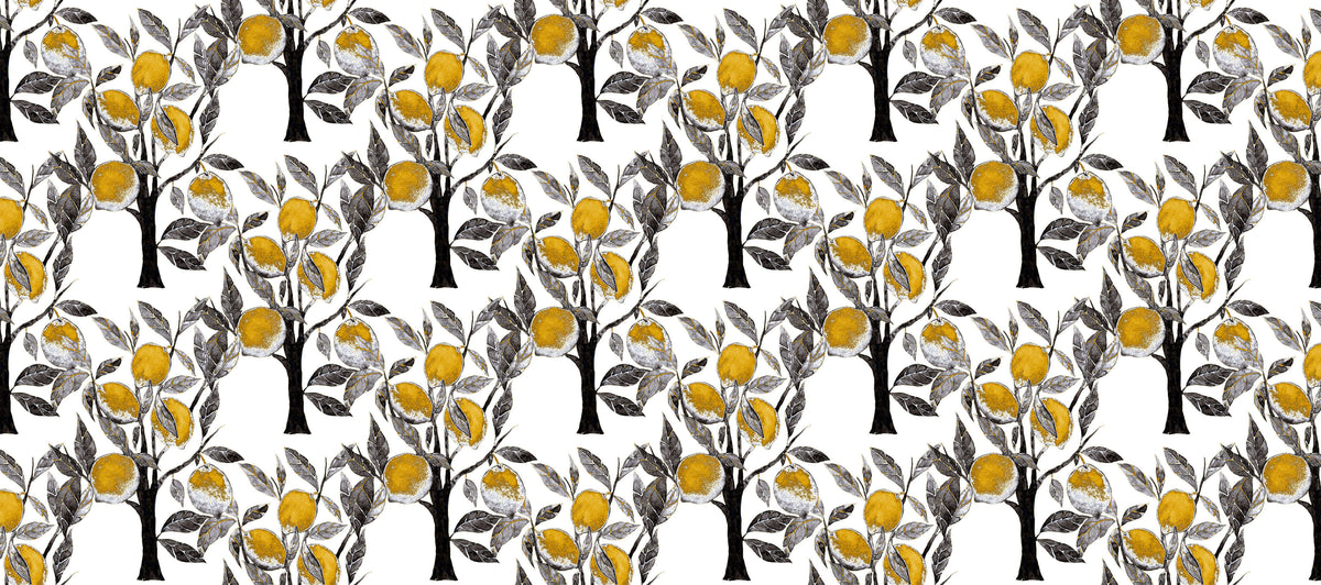 Lemon Grey Personalised Wallpaper