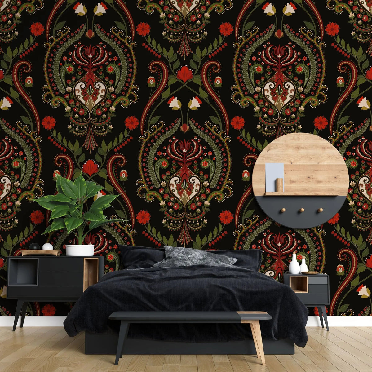 Tapet personalizat oriental cu model de inspiratie arabica damascan damask