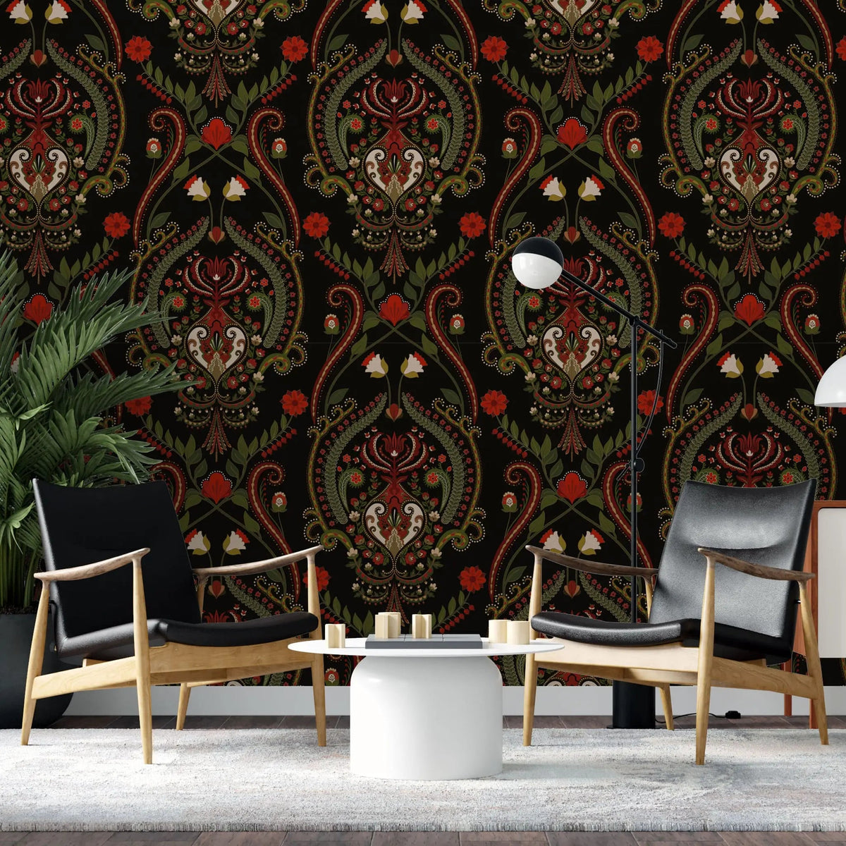 Tapet personalizat oriental cu model de inspiratie arabica damascan damask