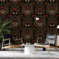 Tapet personalizat oriental cu model de inspiratie arabica damascan damask