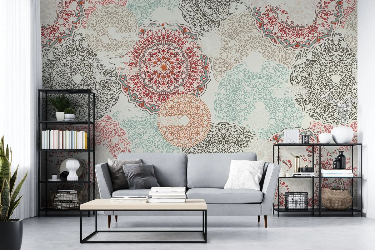 Tapet personalizat oriental cu mandale de inspiratie indiana mandala