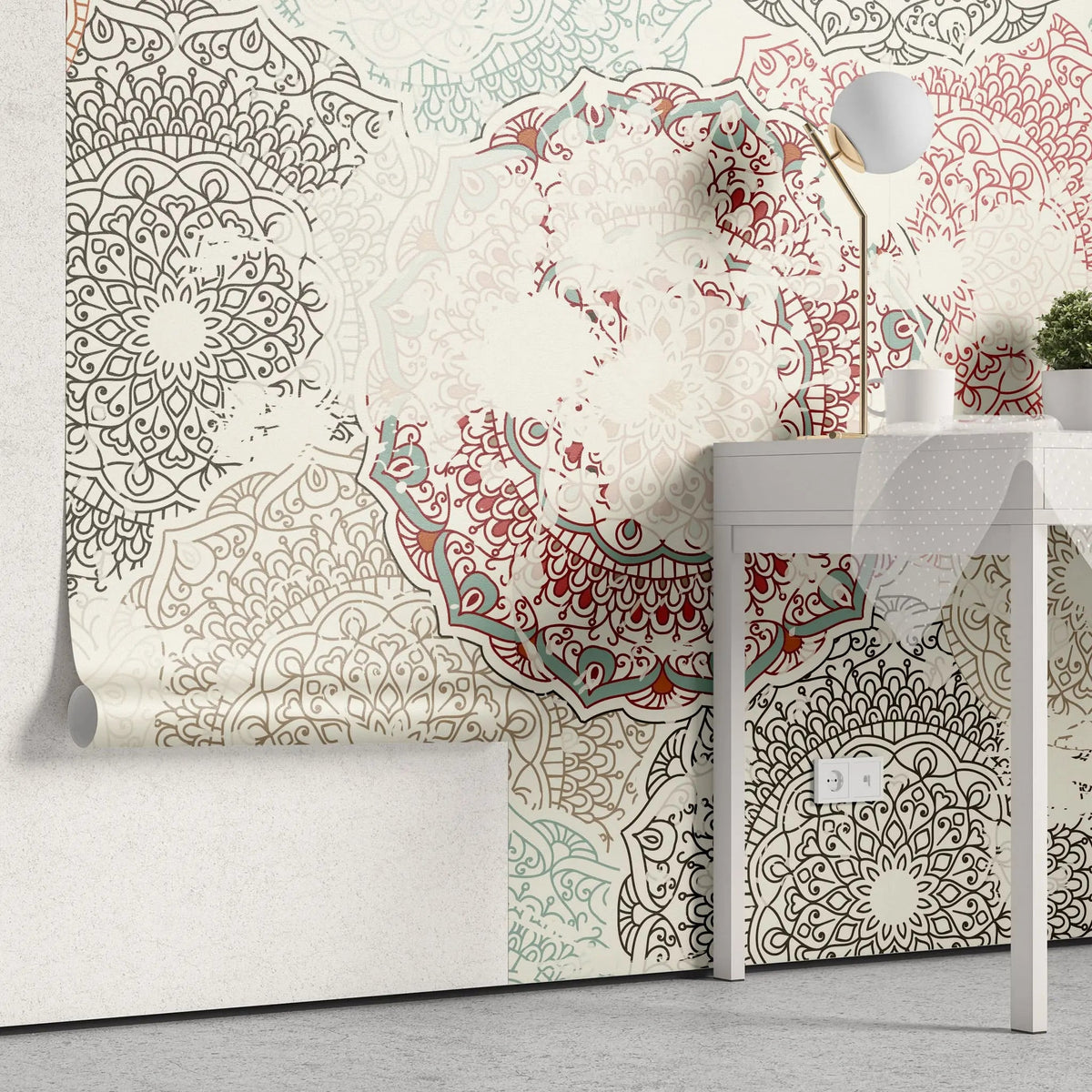 Tapet personalizat oriental cu mandale de inspiratie indiana mandala