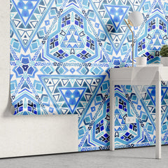Tapet personalizat mozaic cu arabescuri marocane turoaz marocan turqoise