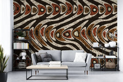 Tapet personalizat mozaic cu forme abstracte in nuante ciocolatii chocolate marble