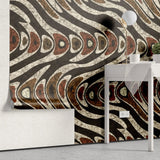 Tapet personalizat mozaic cu forme abstracte in nuante ciocolatii chocolate marble