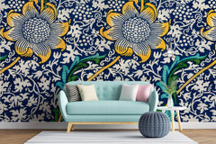 Tapet personalizat Mozaic cu plante si design vintage - 19TH CENTURY FLORAL DECO