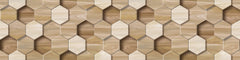 Tapet personalizat Mozaic cu mosaic ceramic 3D ce ilustreaza textura de lemn - WOOD TILES