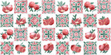 Tapet personalizat Mozaic cu mosaic fructat cu rodii - POMEGRANATE TILES