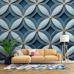 Tapet personalizat Mozaic cu elemente florale 3D - 3D FLOWER TILES