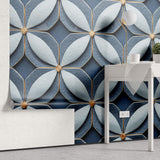 Tapet personalizat Mozaic cu elemente florale 3D - 3D FLOWER TILES