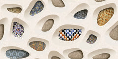 Tapet personalizat Mozaic cu perete 3D si elemente de mosaic colorat - STONE MOSAIQUE