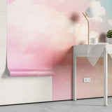 Tapet personalizat zen oriental cu nori visatori roz si albastri pink clouds