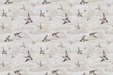 Spring Swallows Beige Personalised Wallpaper