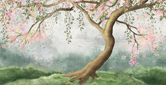 Tapet personalizat zen oriental cu infloriri delicate de cires creand o atmosfera primavaratica plina de eleganta si fragilitate cherry whispers