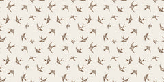 Sepia Swallows Personalised Wallpaper