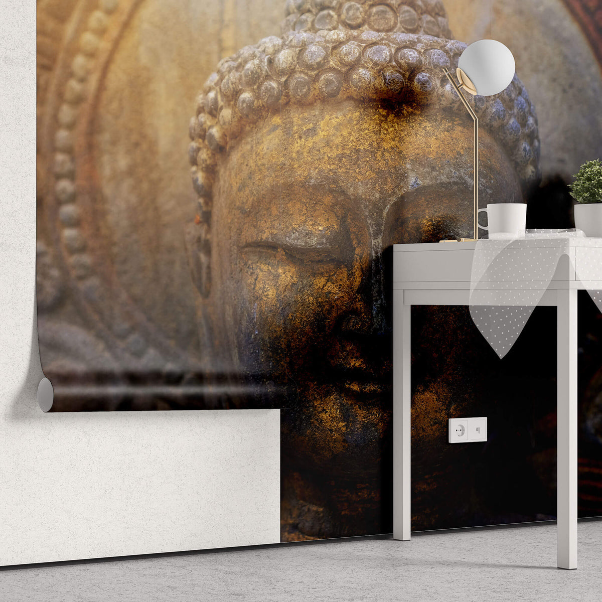 Tapet Zen Oriental cu statueta lui Buddha - RUSTY BUDDHA