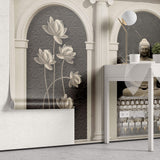 Tapet Zen Oriental cu coloane si statueta lui Buddha - STONE ARCHES BUDDHA
