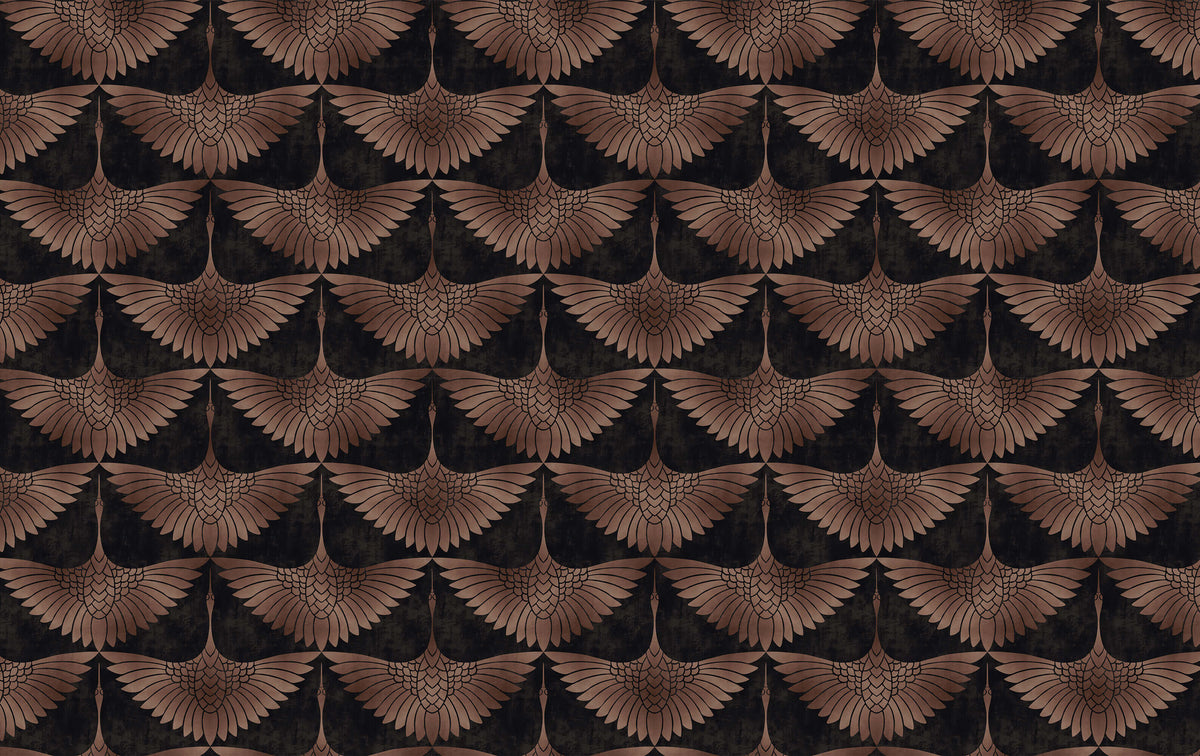 Brassy Egrete Pattern Personalised Wallpaper