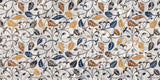 Tapet Zen Oriental cu frunze texturate in nuante de galben albastru si gri - AUTUMN MARBLE LEAVES